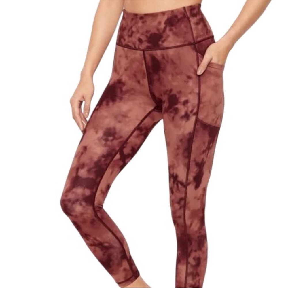 Victorias Secret Incredible Essential Sporty Leggings Winter Wine Tie Dye Size 2